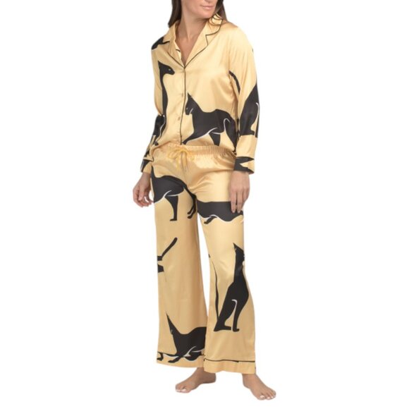 Dalia Macphee Other - DALIA MACPHEE Satin Sphinx Pajama Set